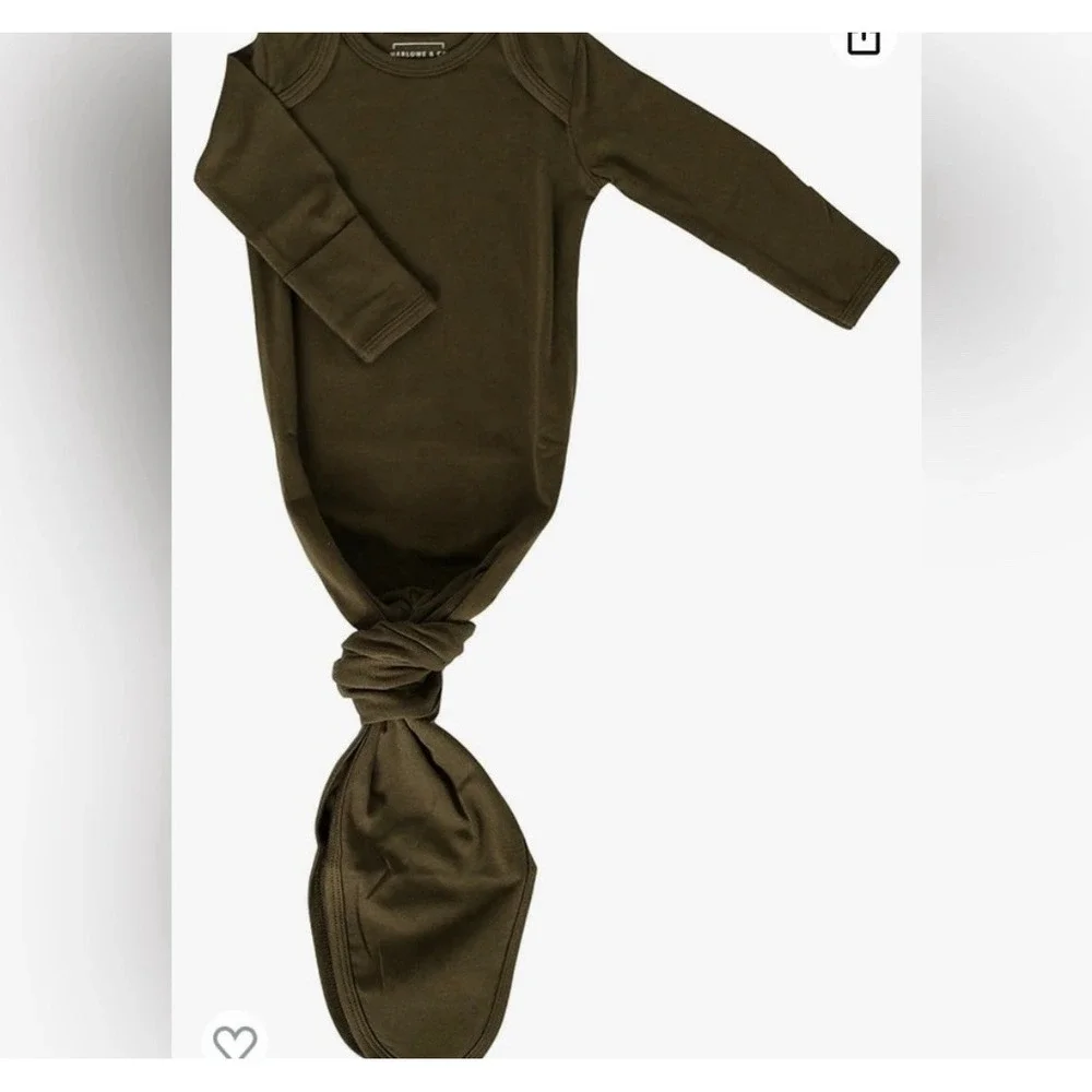 Posh Peanut NB Sleeping‎ Gown Army Green Viscose Bamboo Pajama Military Cozy